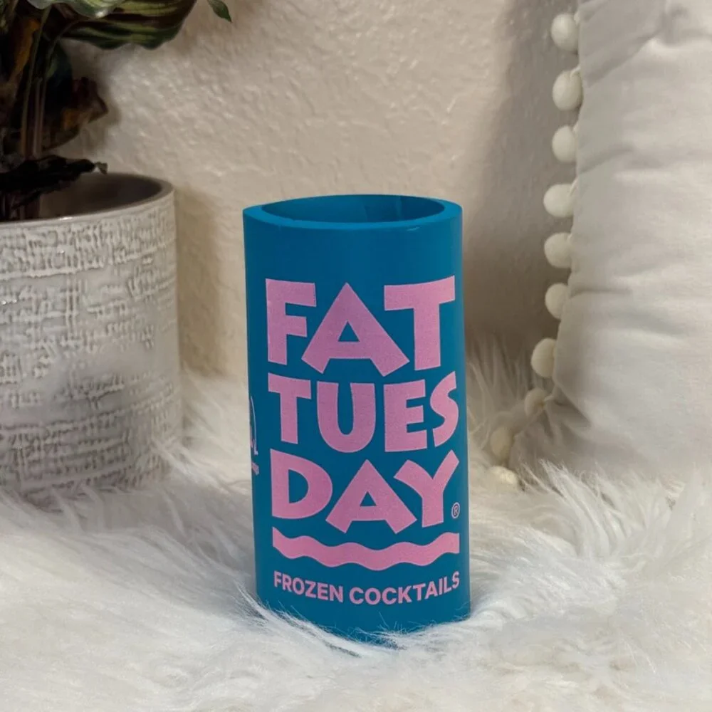 Fat Tuesday Frozen Cocktails Cup Sleeve / Cozy – Blue & Pink Logo (NO CUP) - Picture 1 of 3